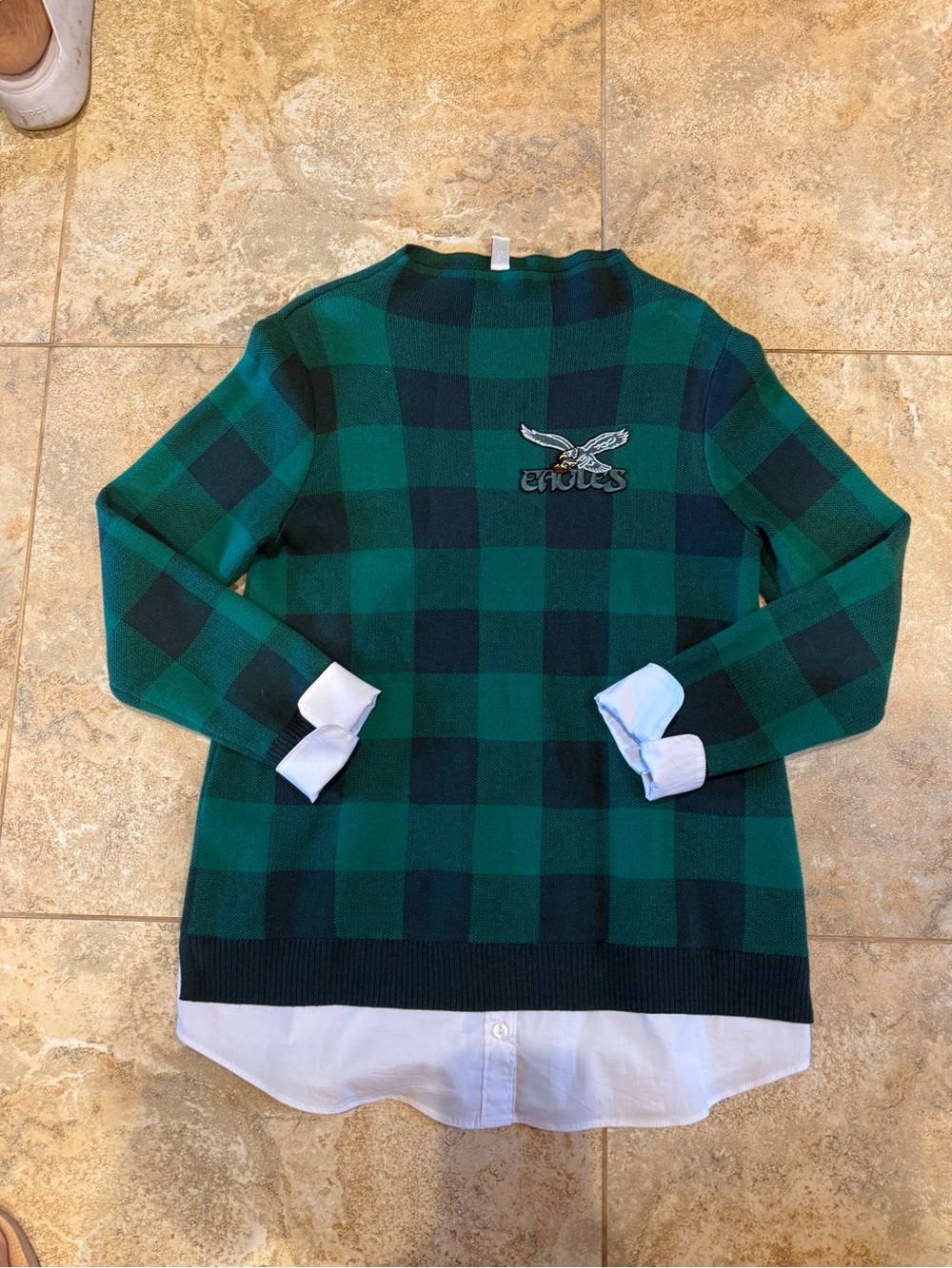 NFL Philadelphia phillies plaid green and black plaid sweater sz XS